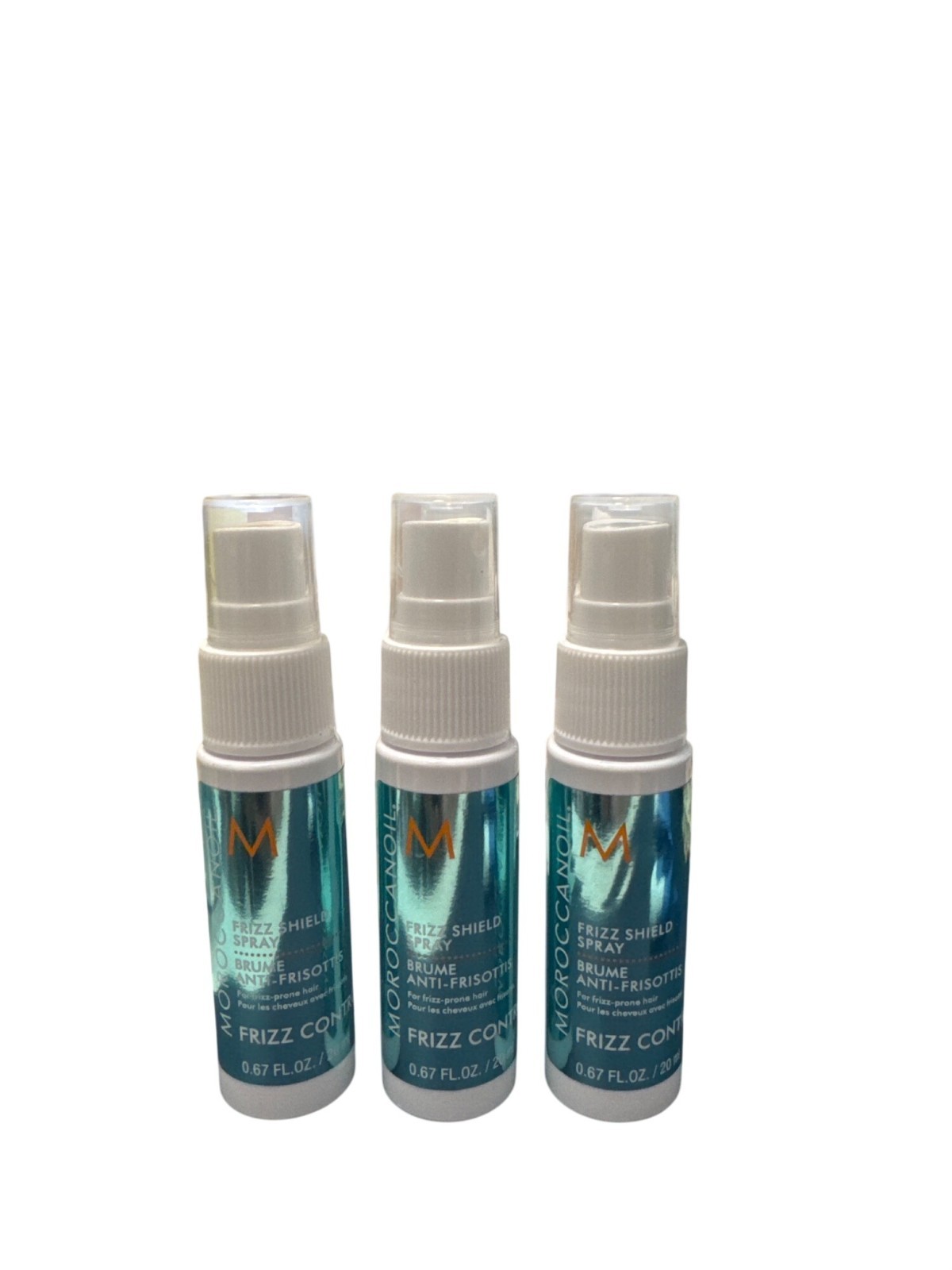 3 Moroccanoil Frizz Shield Spray 0.67 Oz 20 mL Each MINI Travel Moroccan Oil