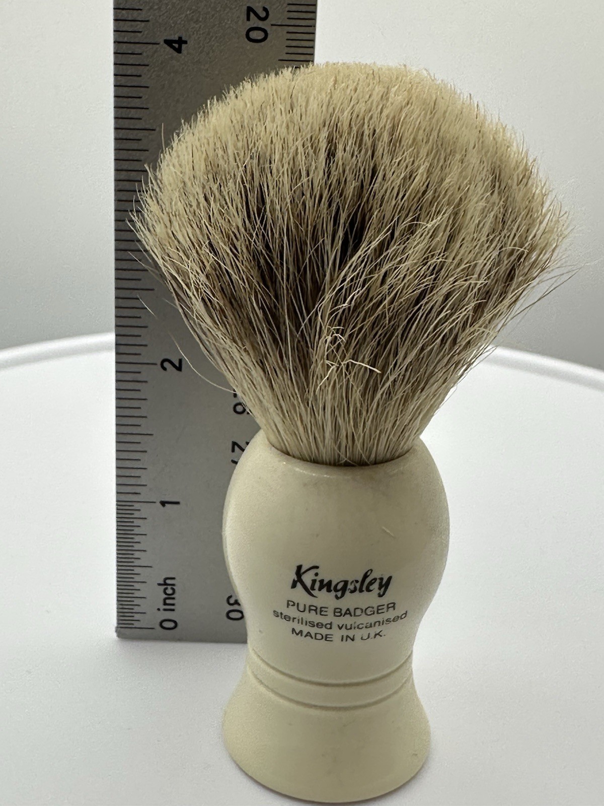 Vintage Kingsley Pure Badger Shave Brush Made In The United Kingdom EUC