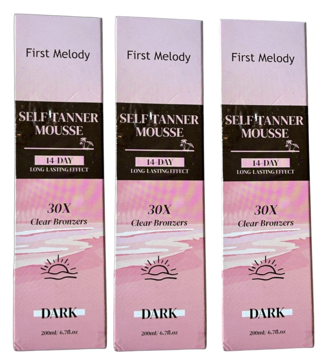 Self Tanning Mousse (Dark Tan) Foam Lasts 14 Days – 3x 6.7 oz Pump Tanner
