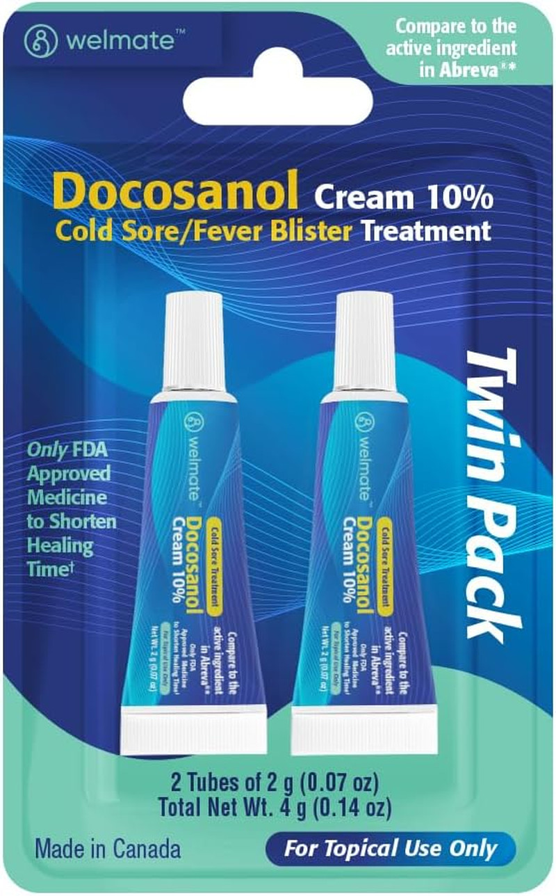 Docosanol 10% Cold Sore Treatment Cream Fever Blister Relief 2 Pack