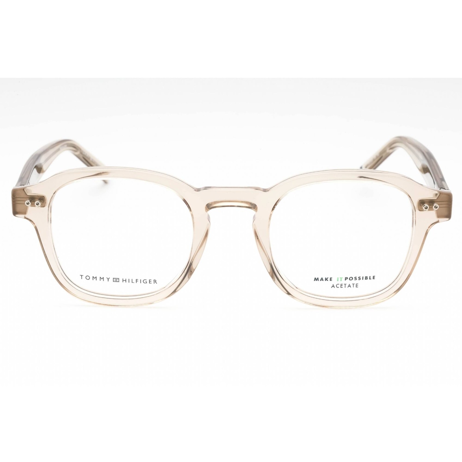 Tommy Hilfiger Men’s Eyeglasses Beige Plastic Round Shape Frame TH 2033 010A 00