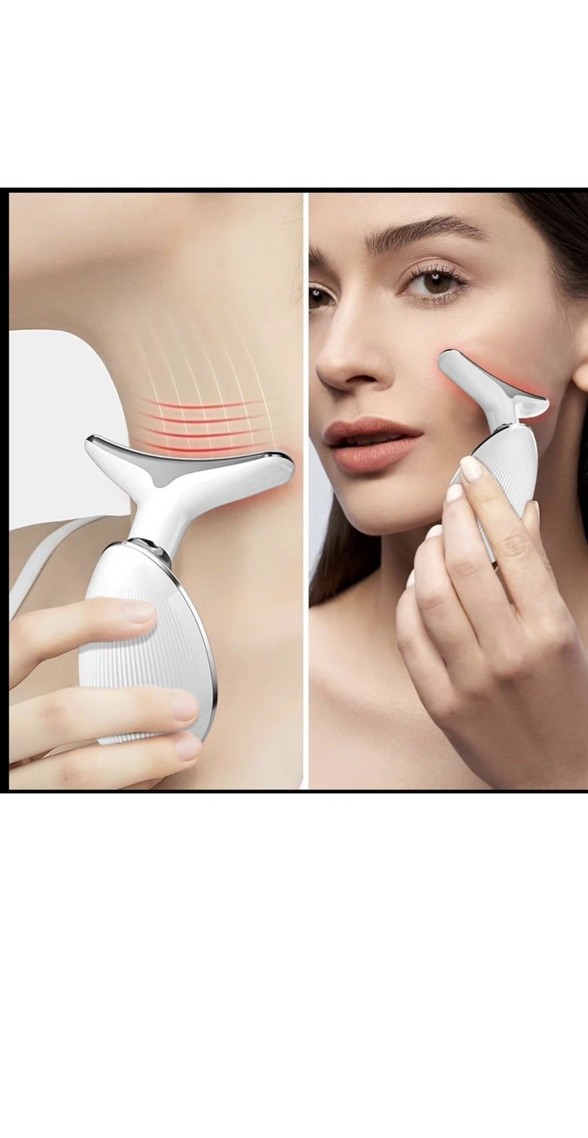 LED Neck & Face Massager Beauty Device – Heated EMS Skin Tightening