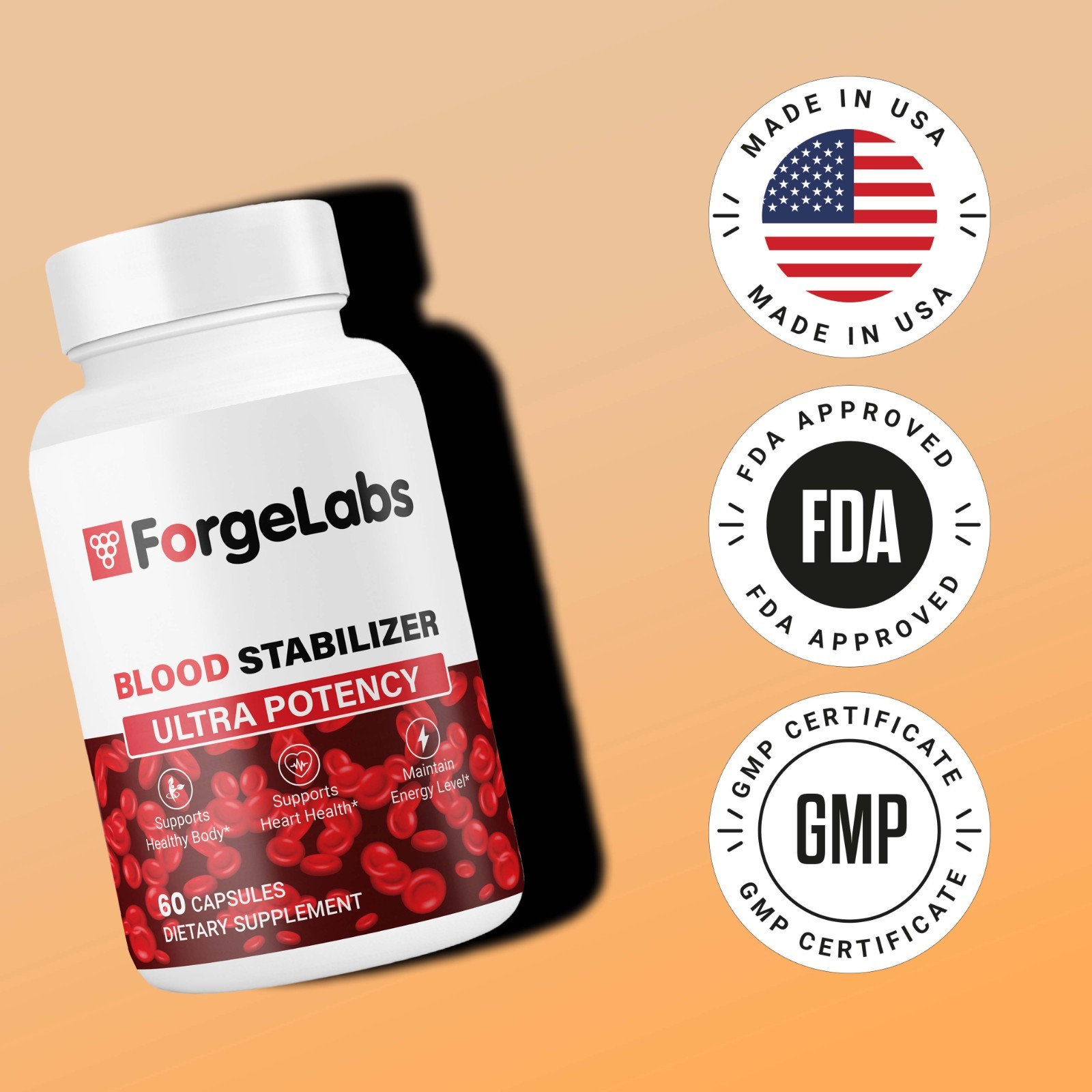 (5 Pack) ForgeLabs Blood Stabilizer, Forge Labs Advanced Blood Support