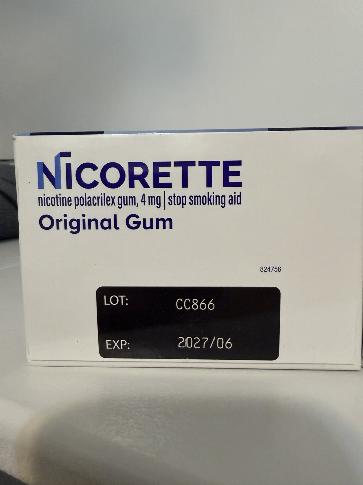 Nicorette 4mg Coated White Original Gum 170 Pieces, Exp. 6/27 + 10/26 New Sealed
