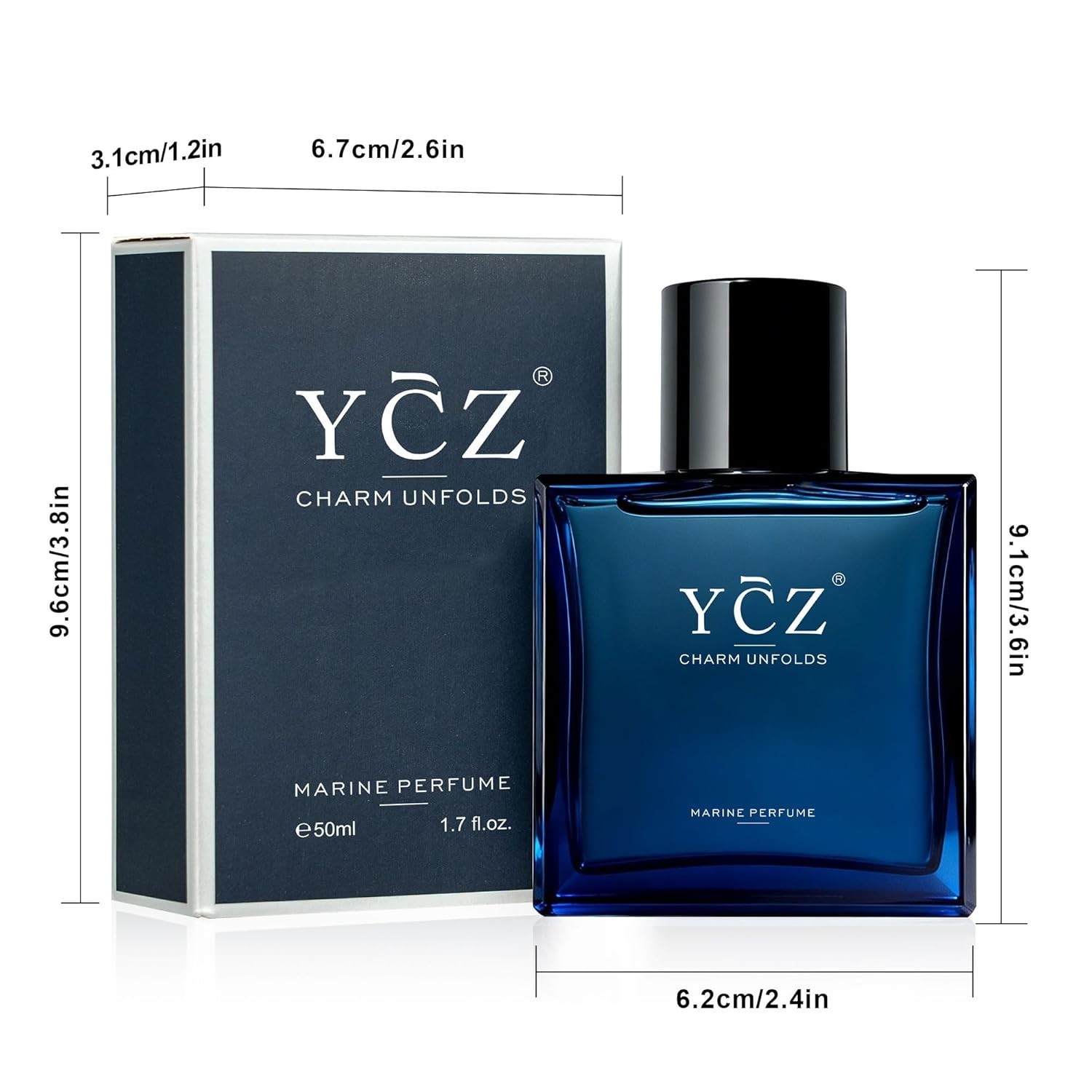 Ycz Charm Unfolds Marine Perfume for Men 1.7 oz. Long Lasting Fragrance Gift Dad