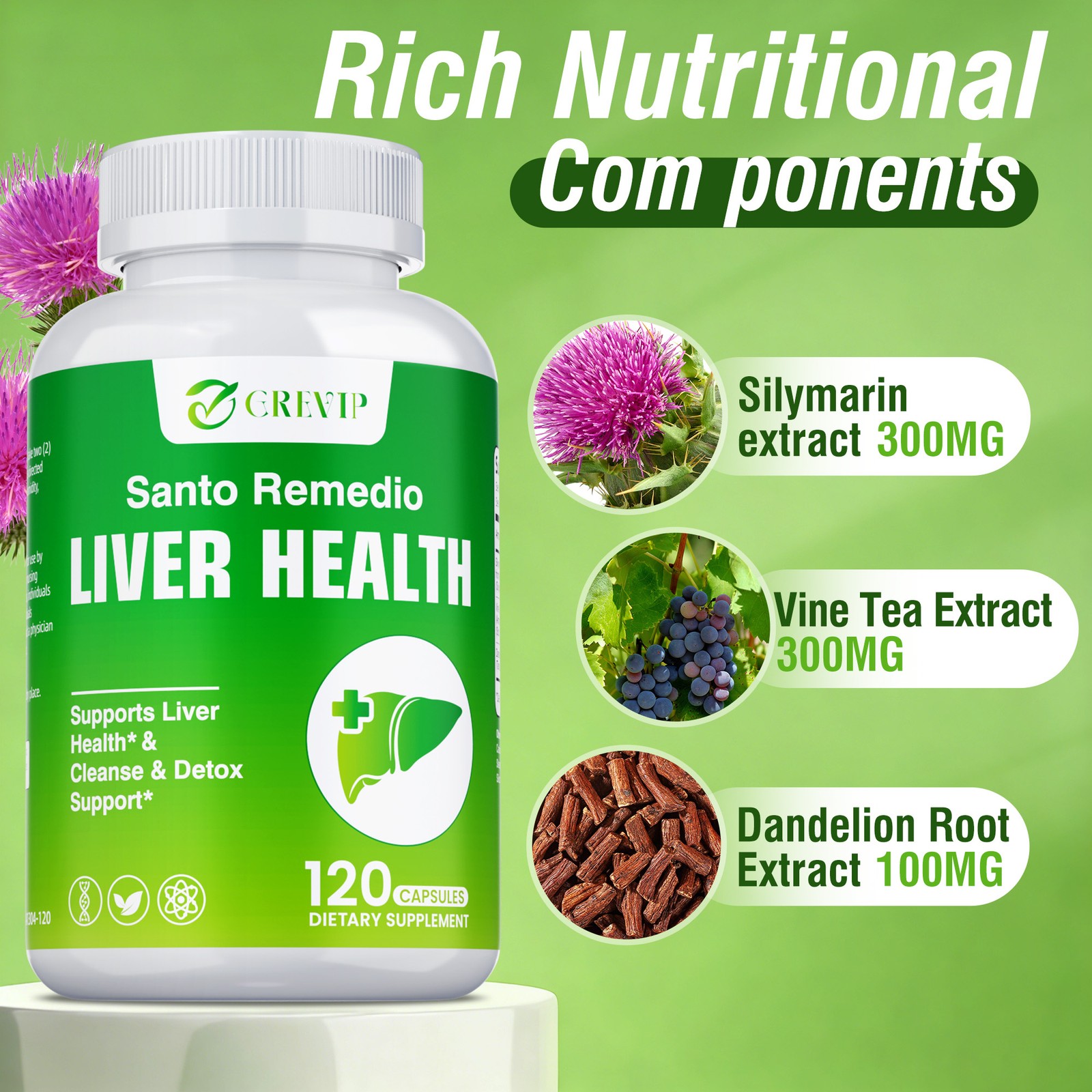 Liver Health Supplement 120pcs – Colon Cleanse,Promotes Digestion and Absorption