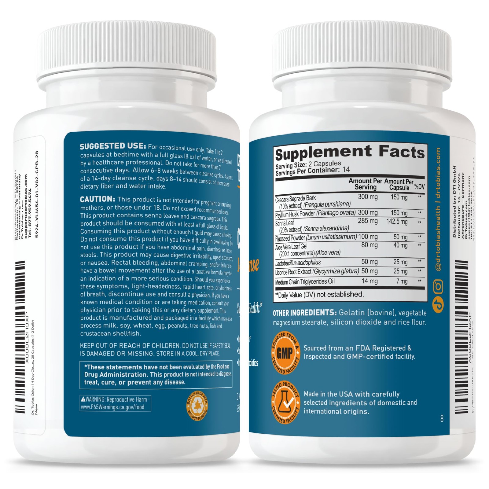 Dr. Tobias Colon Cleanse – Constipation Relief & Gut 28 Count (Pack of 1), No