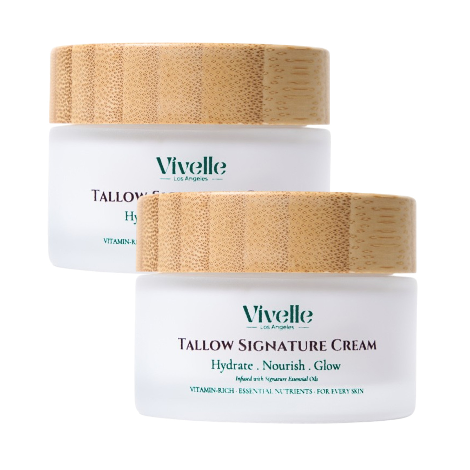 2 Pack Grass Fed Beef Tallow Face Cream Moisturizer Sensitive Dry Skin 3.6oz