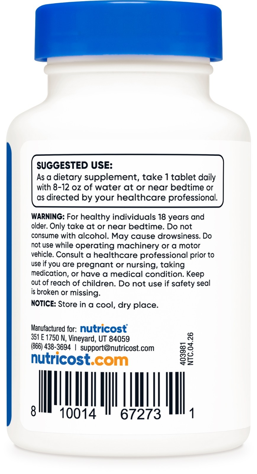 Nutricost Melatonin 10mg, 240 Tablets – 10mg Per Serving, Non-GMO, Gluten Free