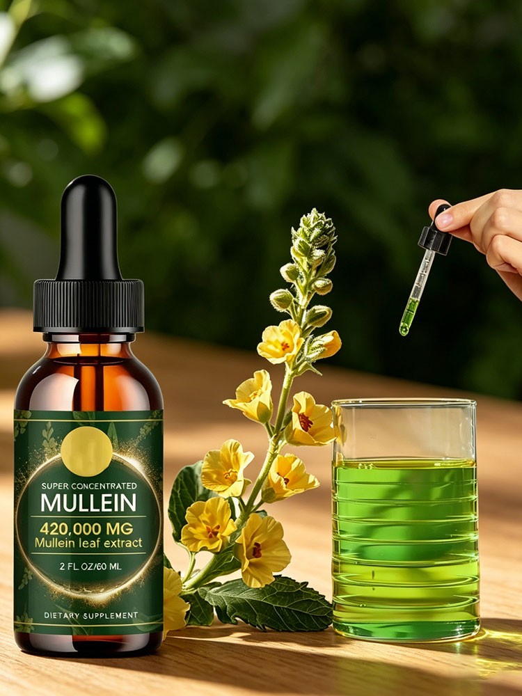 Mullein Leaf Extract Super Concentrated 420,000 MG 2 FL.OZ/60 ML Lung Cleanse G