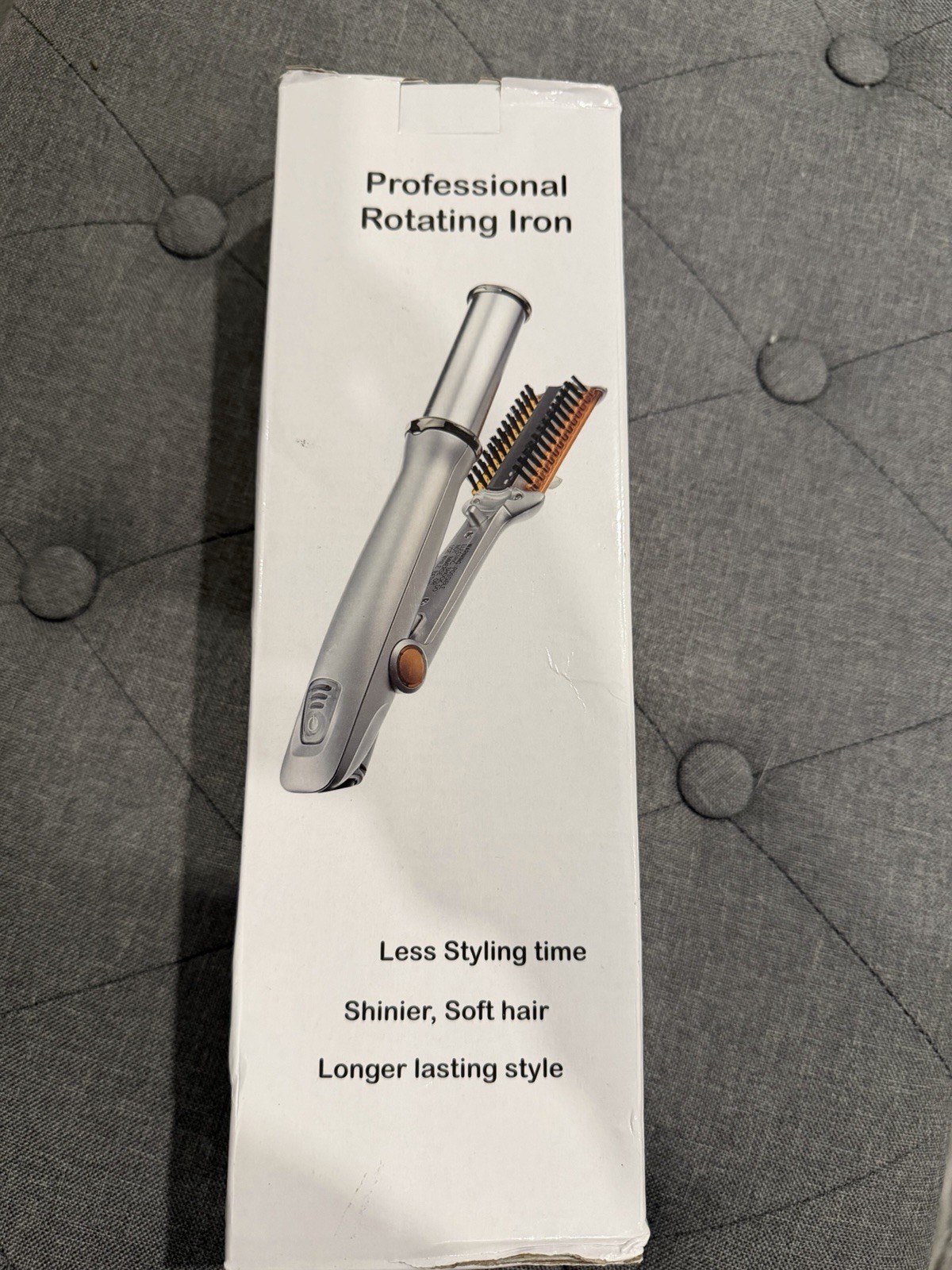 Rotating Iron Curling Iron Hair Styling Tool, Silver Professional Rotating Iron