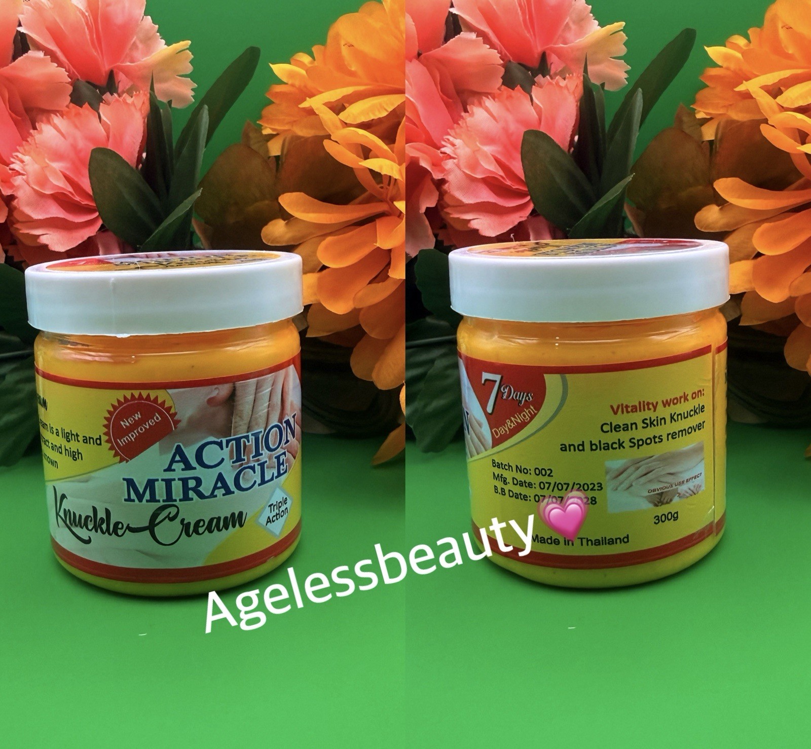 Action Miracle Knuckle Cream 3X Action 💯 Clean & Clear Knuckle Remedy Jar
