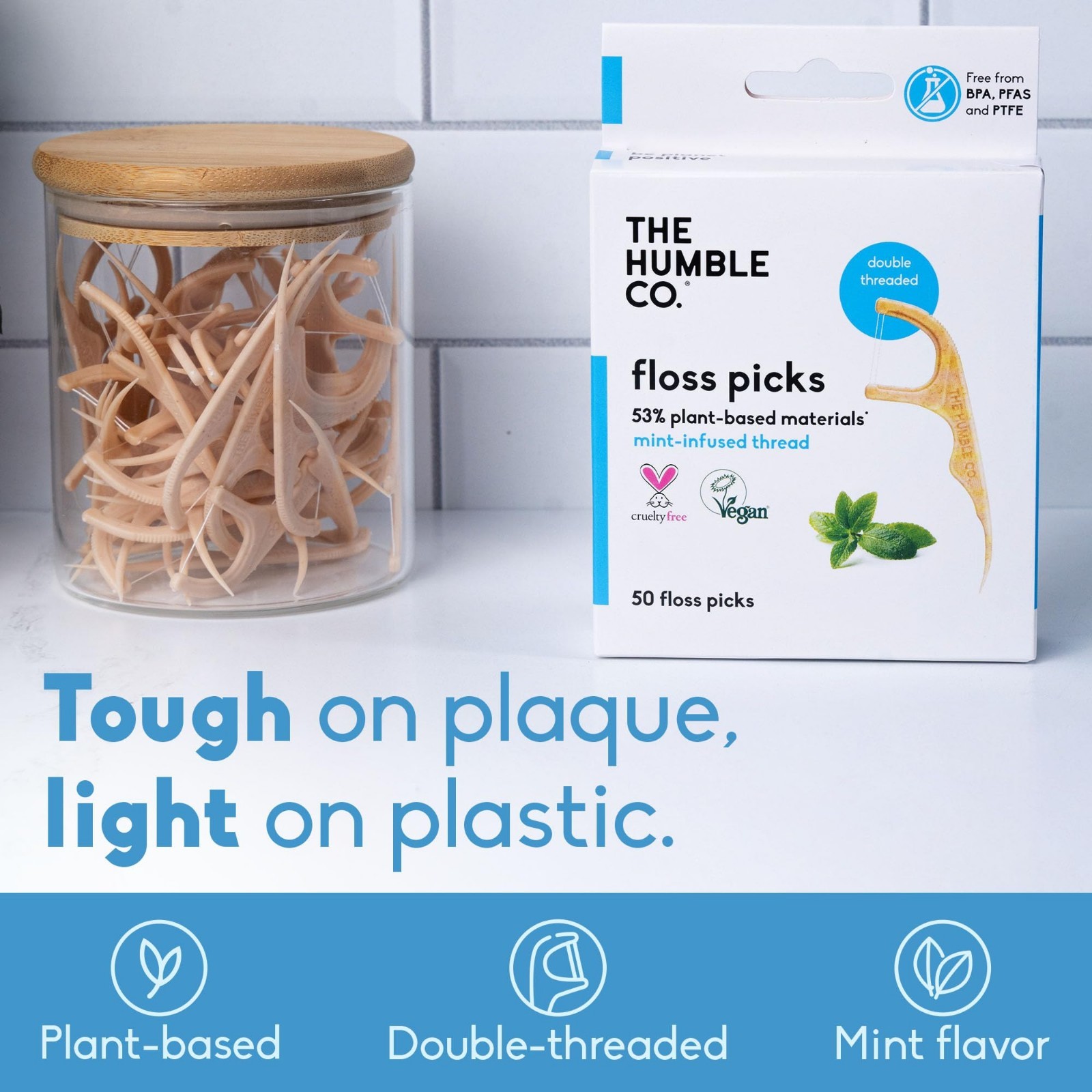 200 Dental Floss Picks – Mint Double Thread Toothpicks for Gum Health & Oral Car
