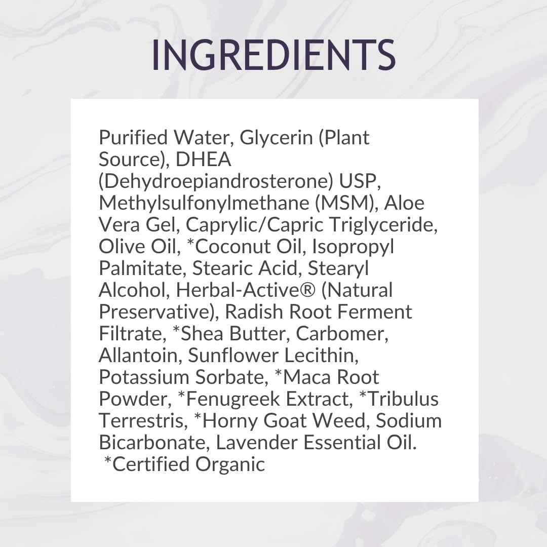 Natural DHEA Cream, 50mg, Two- Supply in Lavender Scented Formula