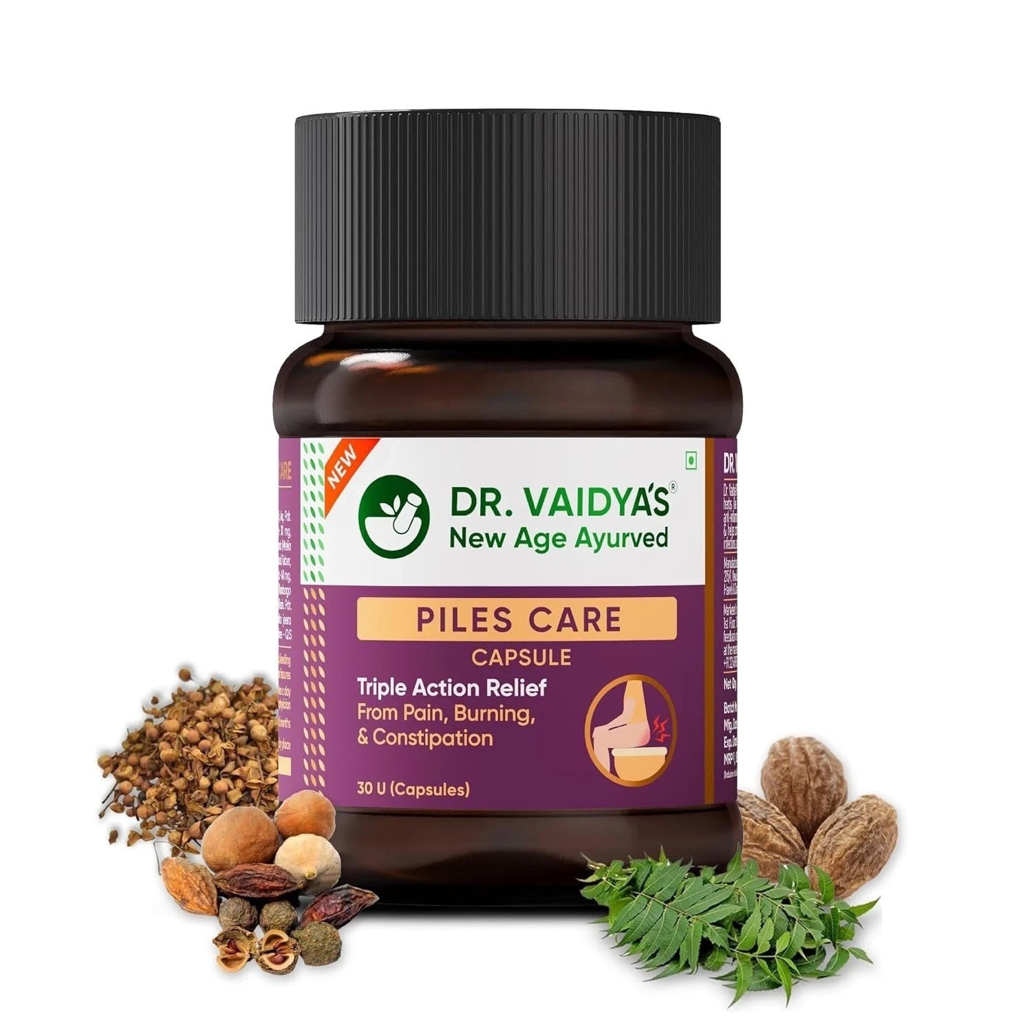Dr. Vaidya Piles Care Capsules | 30 Capsules, Pack of 1