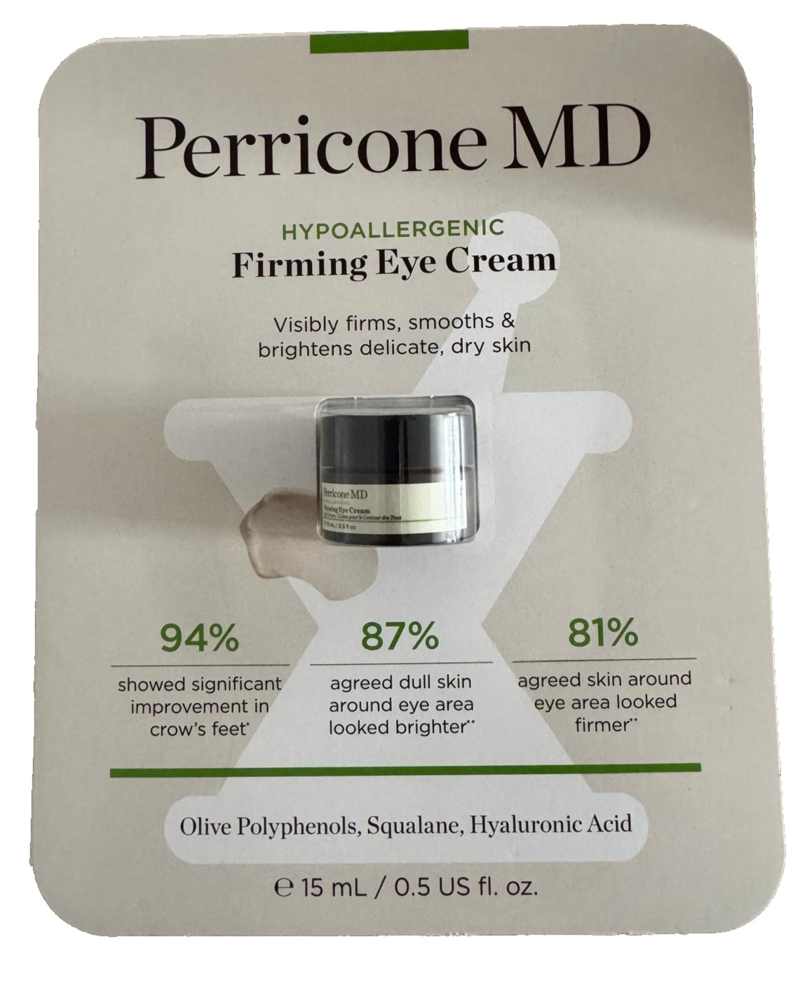 Perricone MD HypoAllergenic Firming Eye Cream, 0.5 Fl Oz- Free shipping