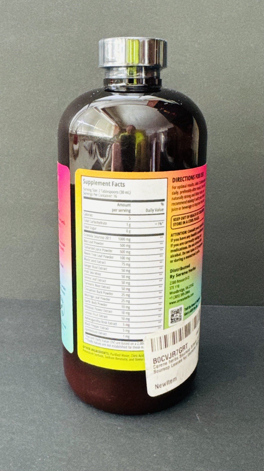 Serene Herb Exotic Soursop Bitters Liquid Gut Health Detox Lasting Vitality 16oz