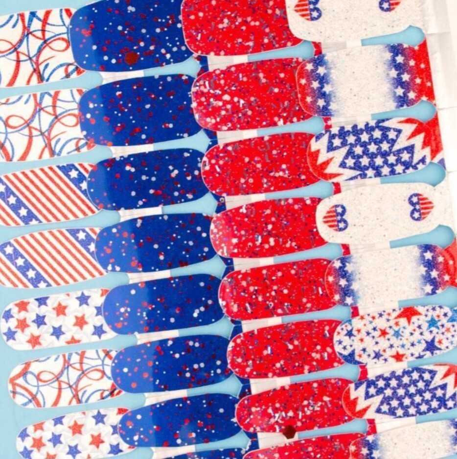 Color Street Nail Polish Strips ~ Patriotic USA red white blue America flag 🇺🇸