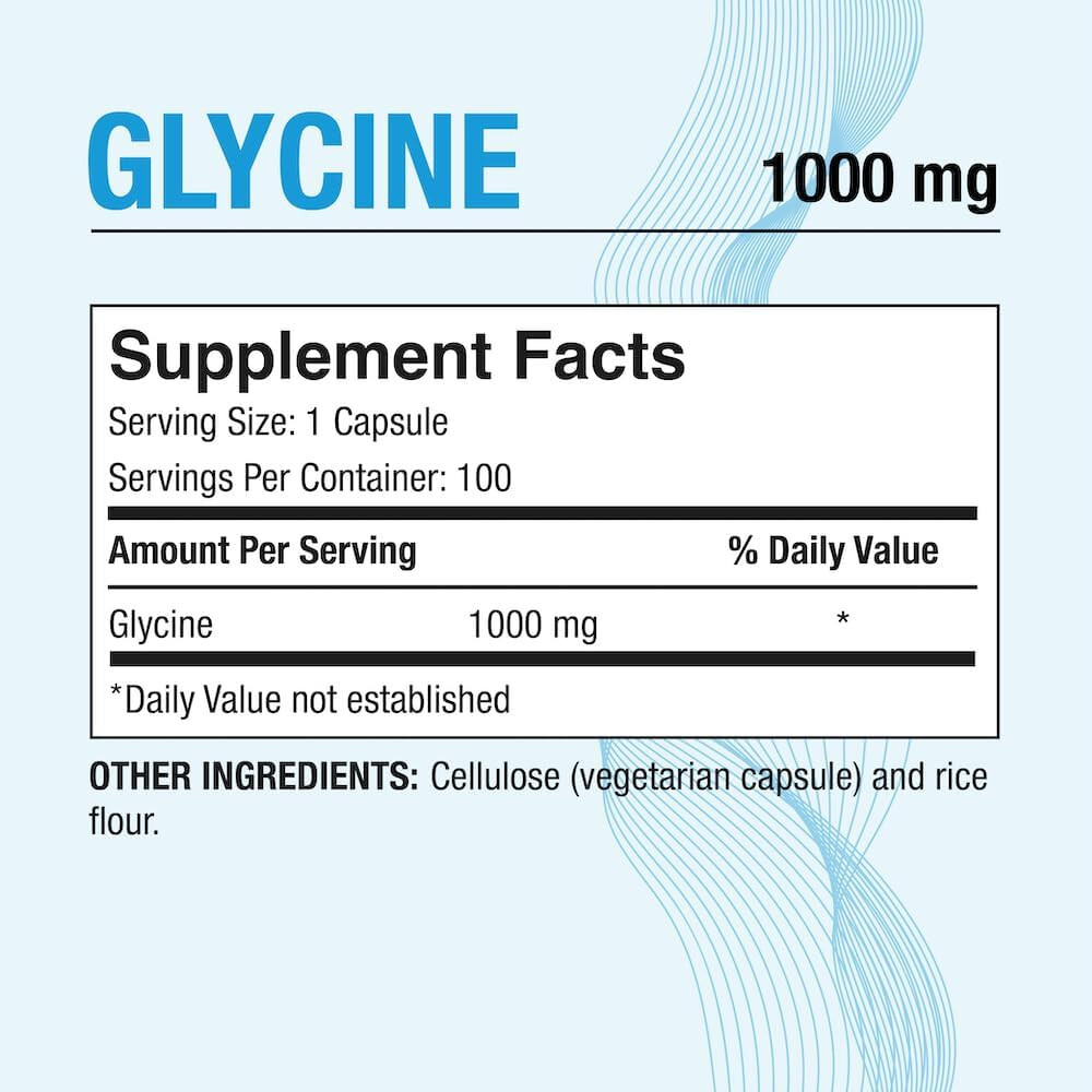 Puregen Glycine | 1000 mg 100 Veg Capsules