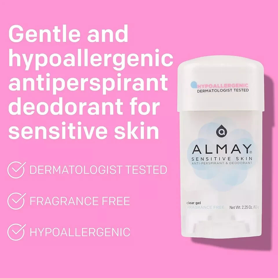 Almay Hypoallergenic Clear Gel Fragrance Free Deodorant 2.25 oz