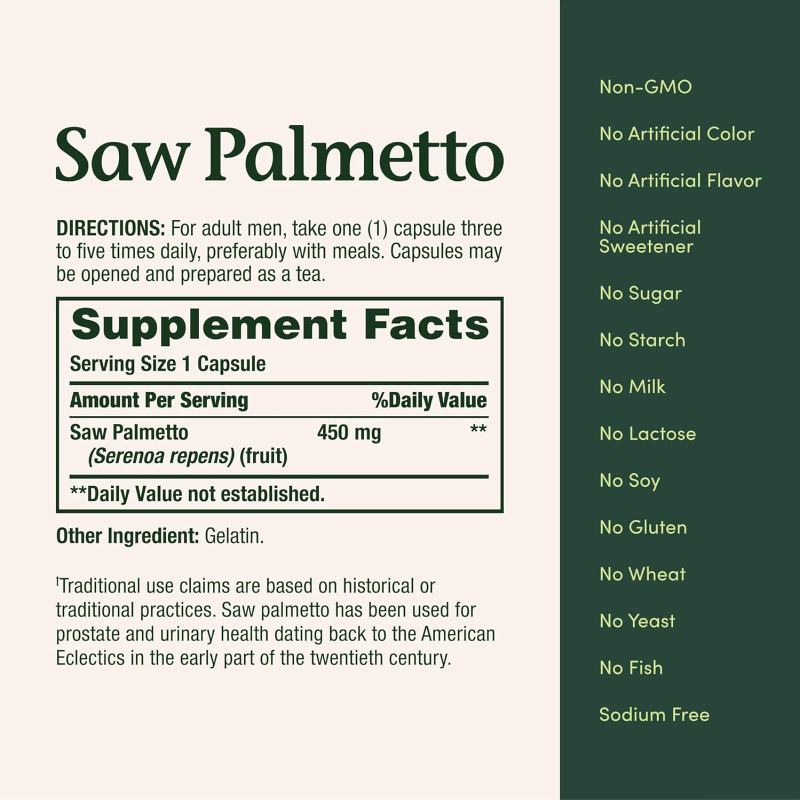 Nature’s Bounty Saw Palmetto 250 Count Herbal Supplement For Men’s Health