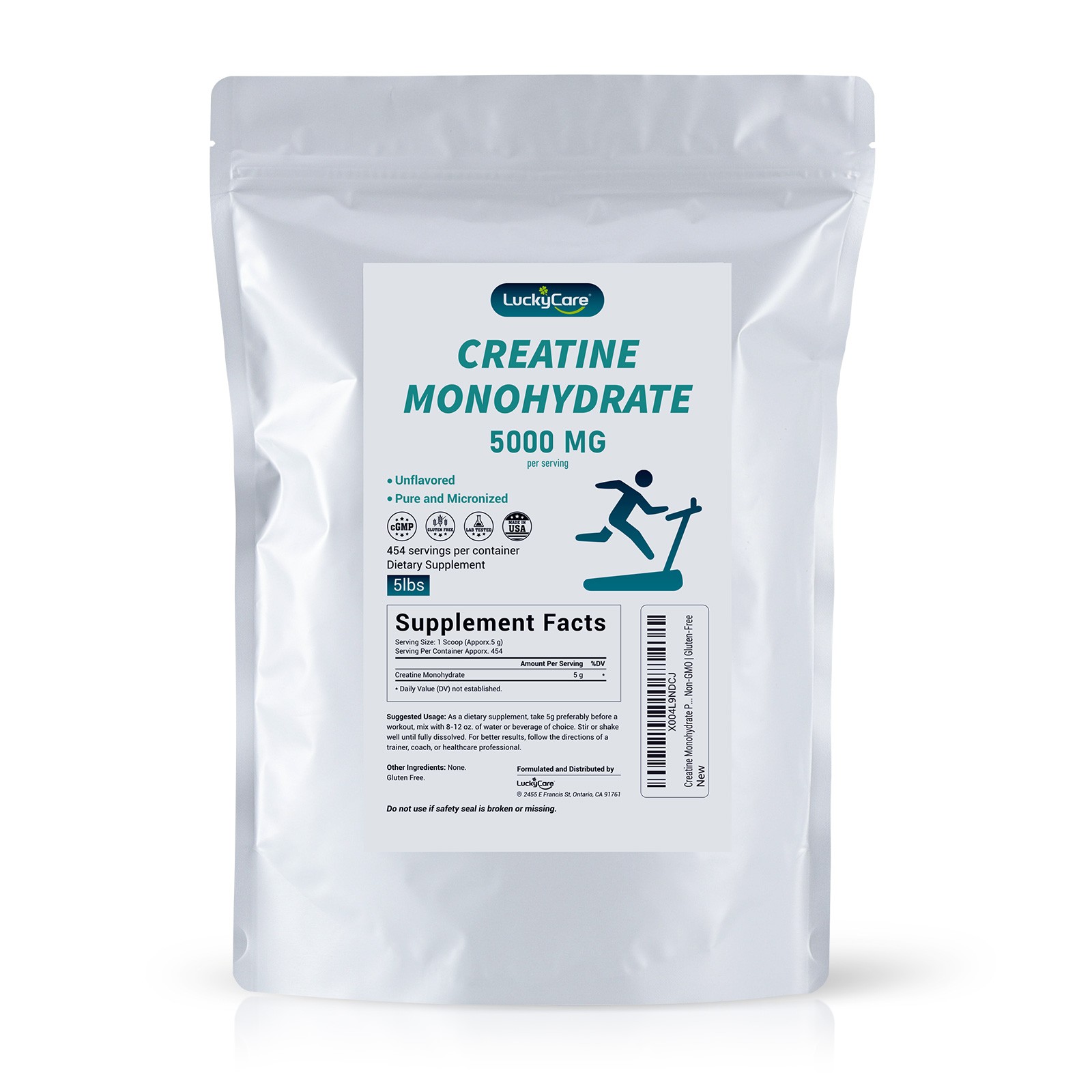 Pure Creatine Monohydrate 10lbs Powder Micronized 5000mg Per Serving Unflavored