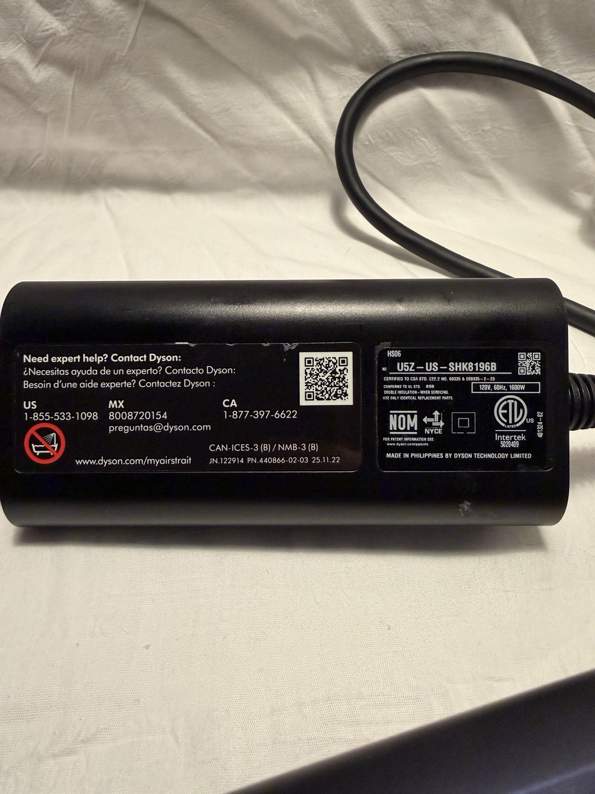 Dyson Airstrait HS06 Prussian Blue Copper Wet Dry Straightener w Mat