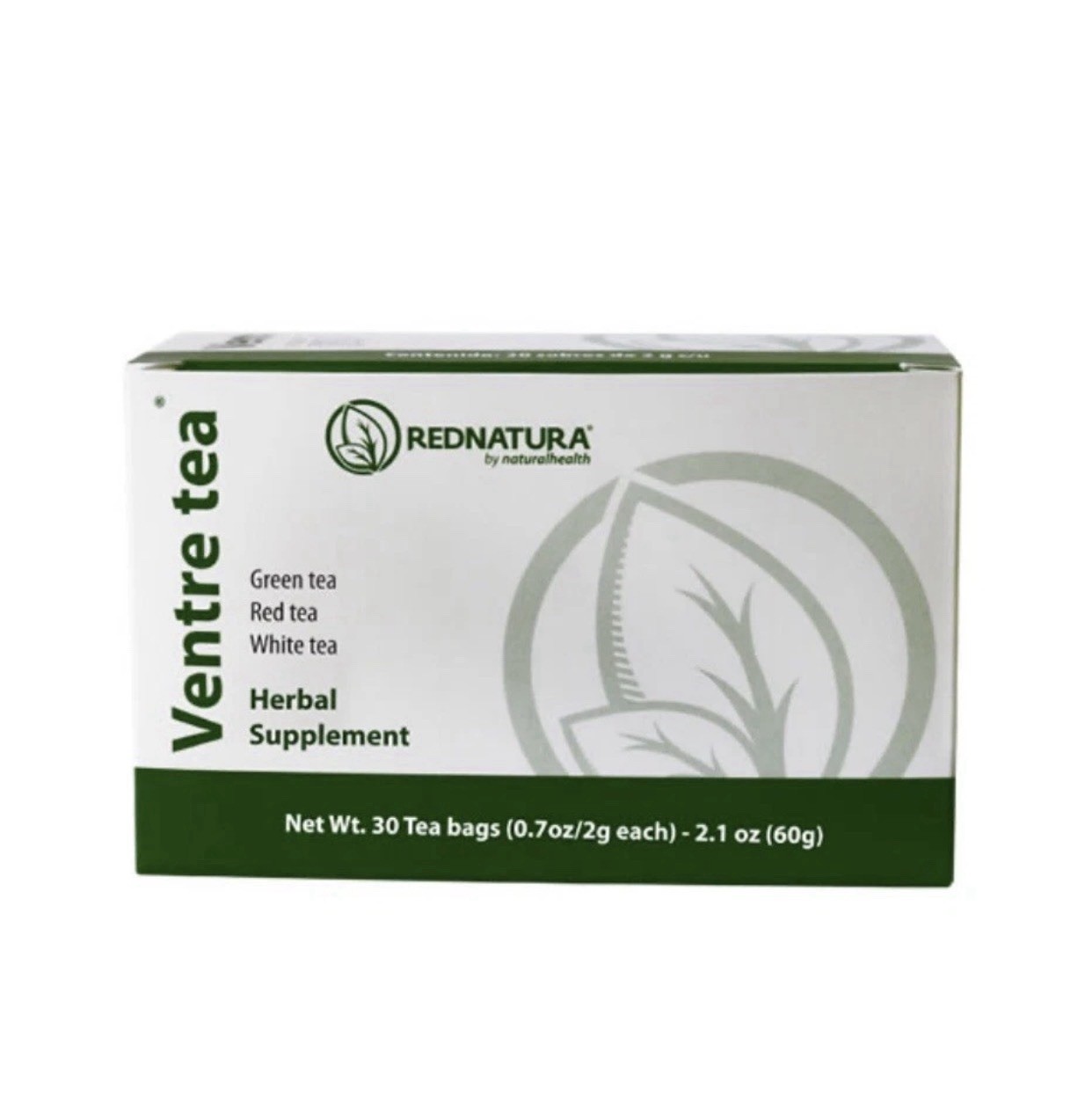 REDNATURA VENTRE TEA Herbal Supplement Net Wt. 30 Tea bags (0.7oz/2g each)
