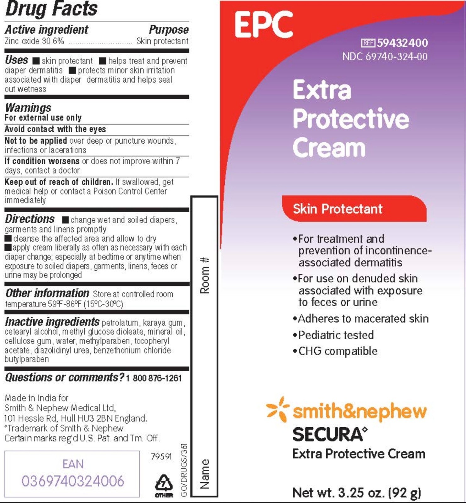 Smith & Nephew SECURA Extra Protective EPC Cream 3.25 Oz/Tubes- Case of 24 Tubes