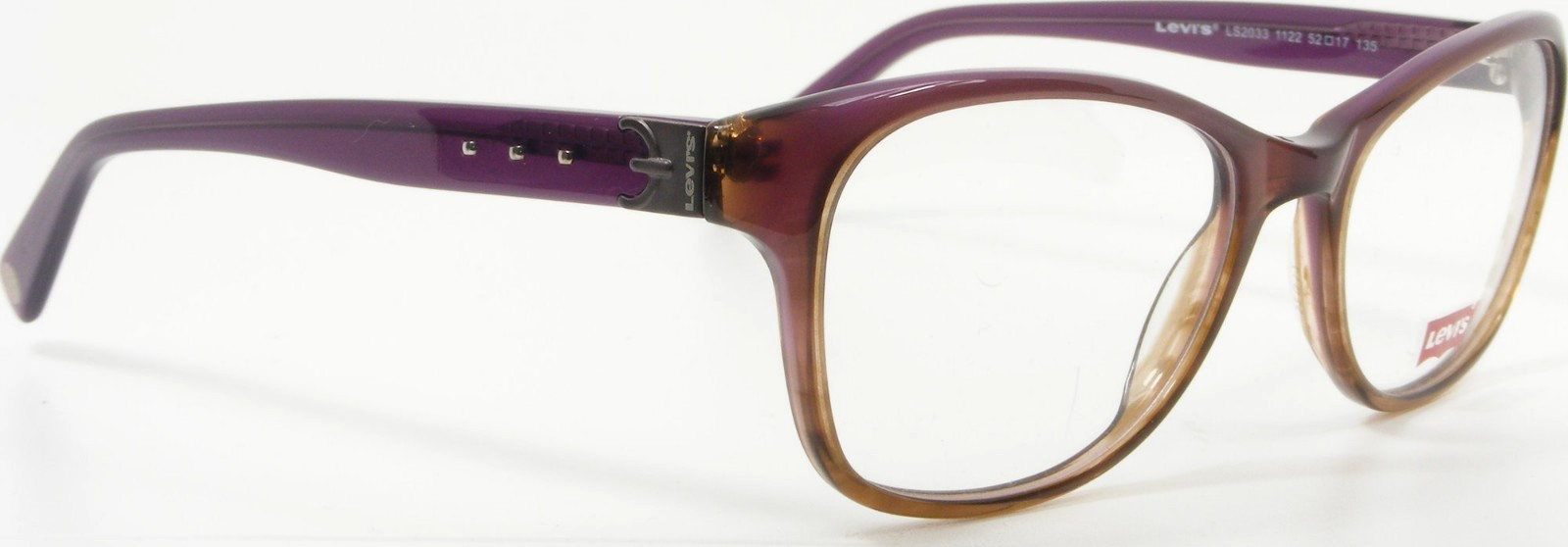 Levi’s LS2033 1122 Transparent Gradient Purple /Brown Eyeglasses Frame 52-17-135