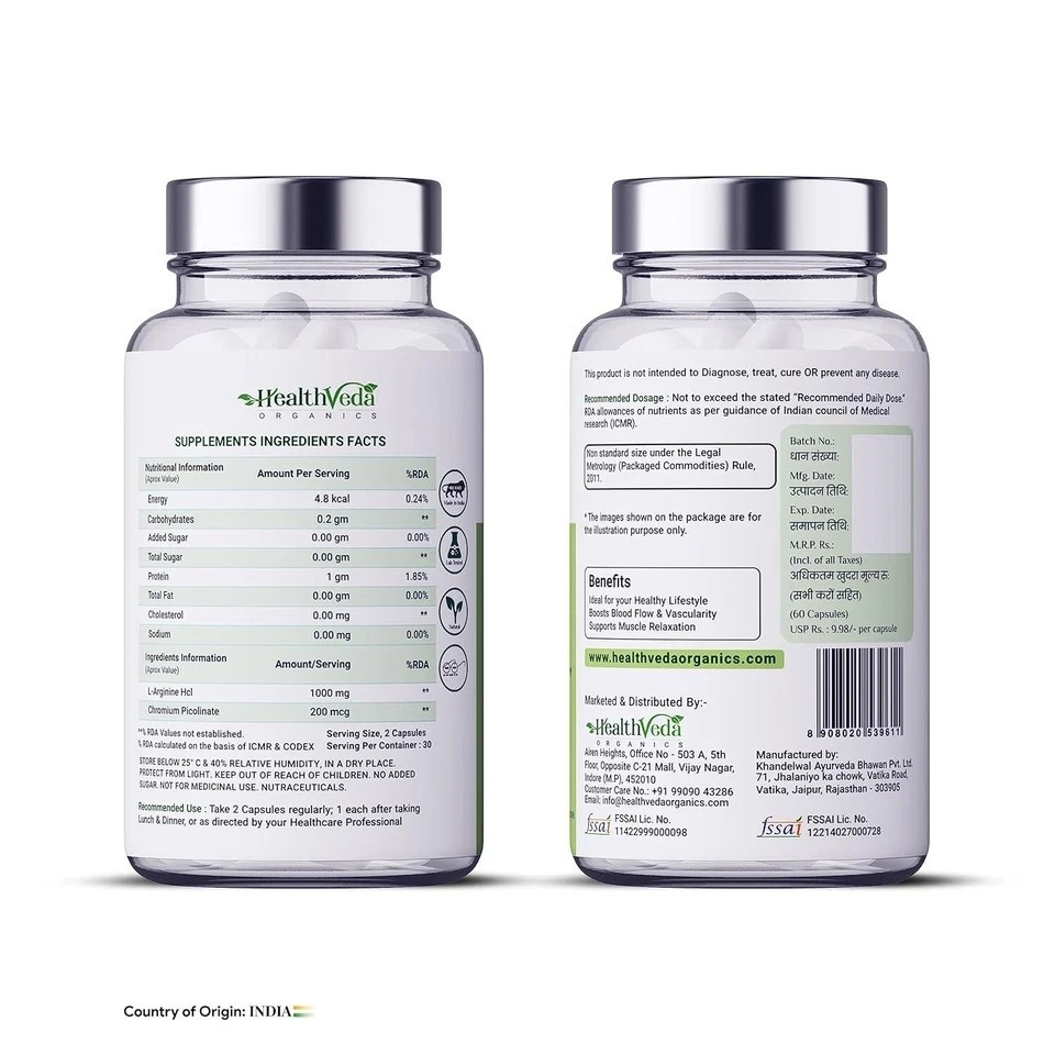 Health Veda Organics Day & Night Fat Burner Capsules 60 Each | Weight Loss