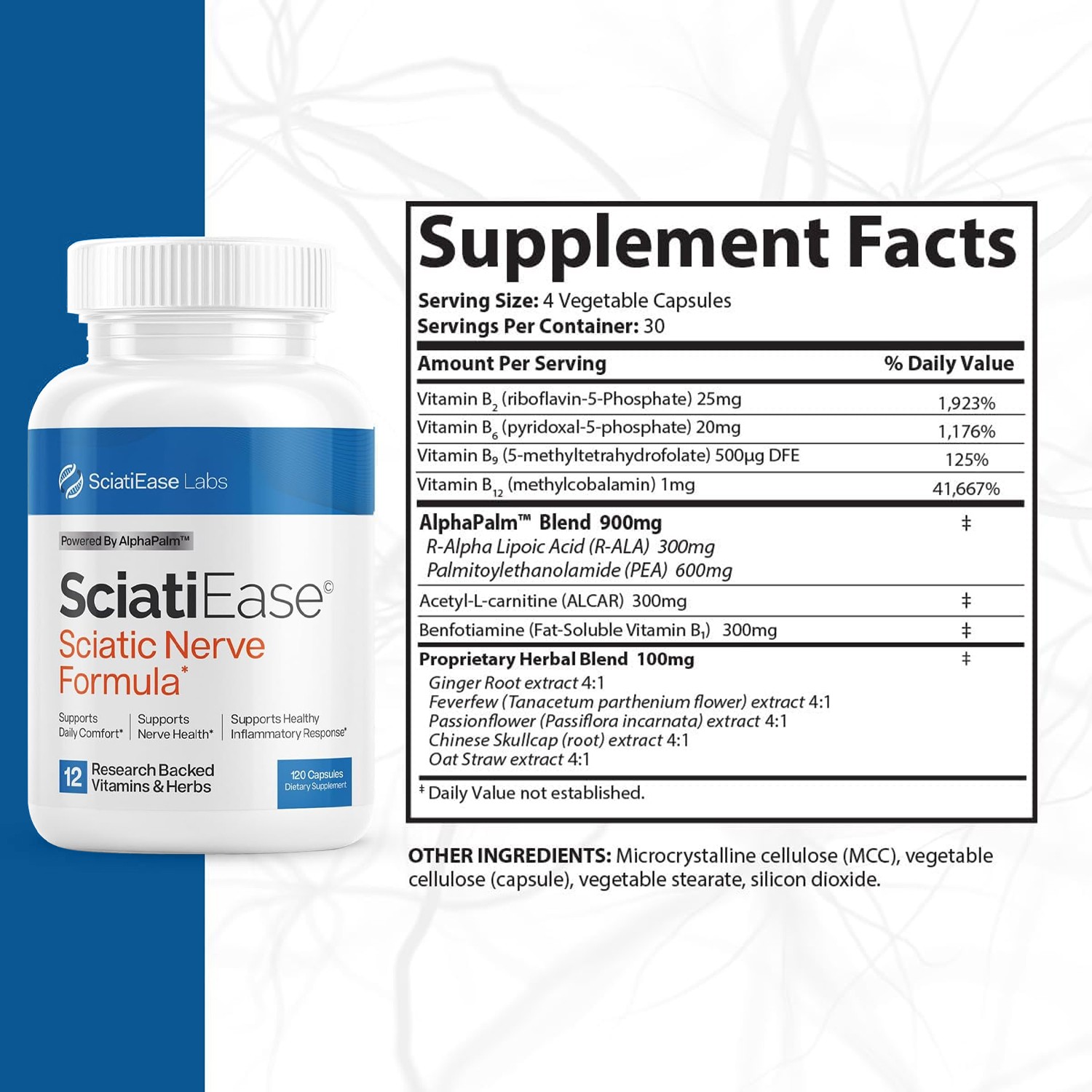 SciatiEase Labs Sciatic Nerve Formula- Build Muscle and Endurance, Improve Sleep