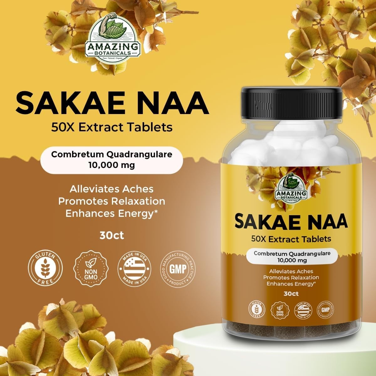 Amazing Botanicals Sakae Naa 50X Extract 10,000mg Relax Calm Focus