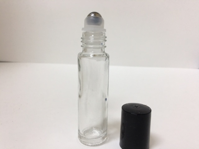 12 Pack –10ml StainLess Steel Metal Roller Ball Transparent Clear Glass Bottles