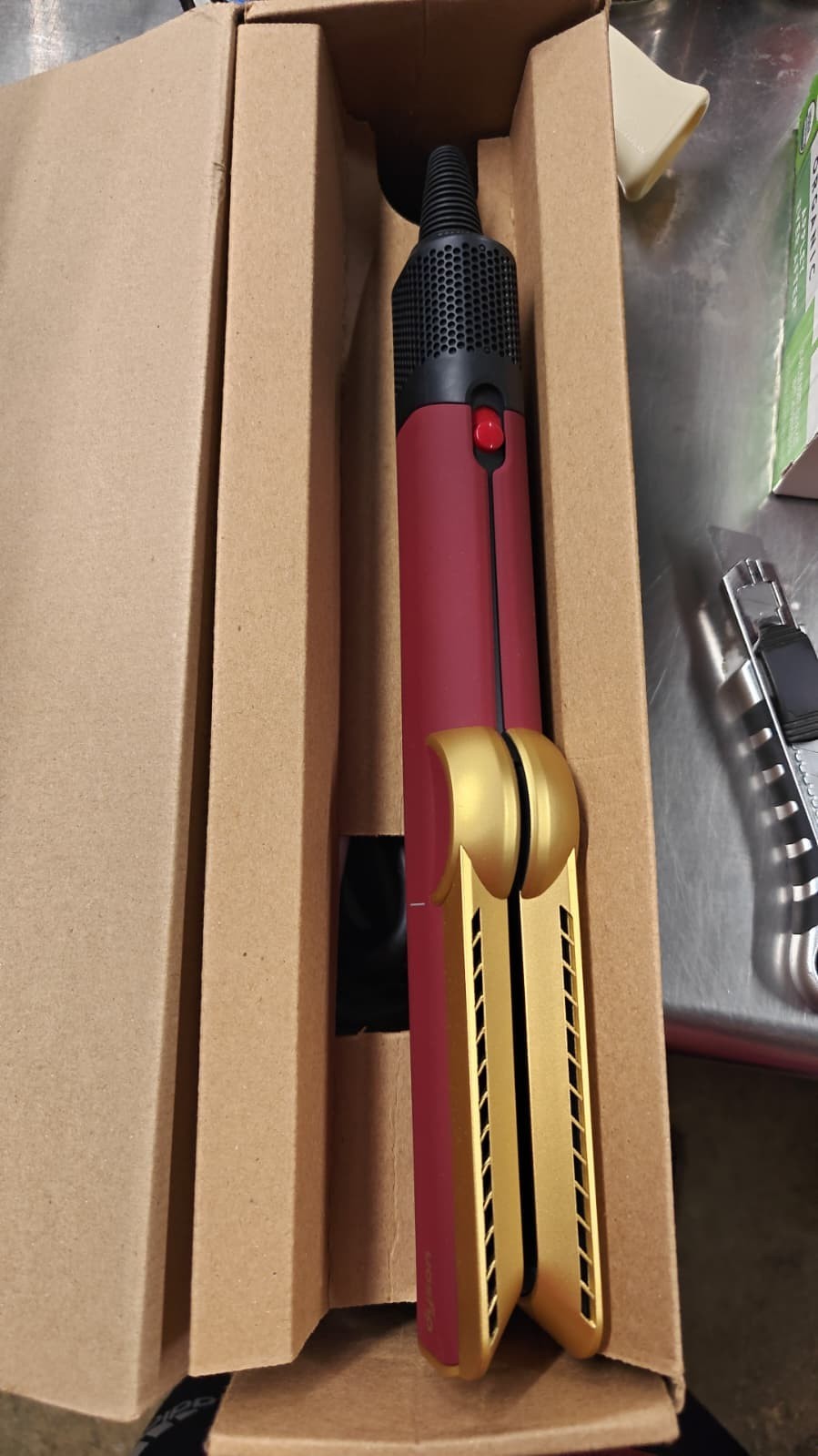 Dyson Airstrait Hair Straightener Red Velvet Gold Open Box Premium Styler