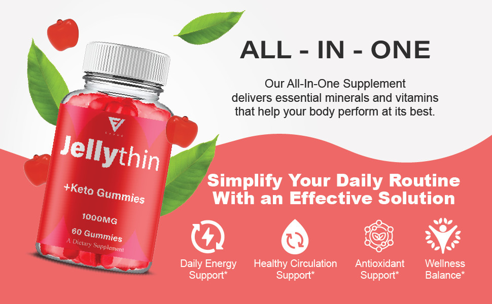 Jelly Thin Gummies, JellyThin Keto ACV Supplement (60 Gummies)