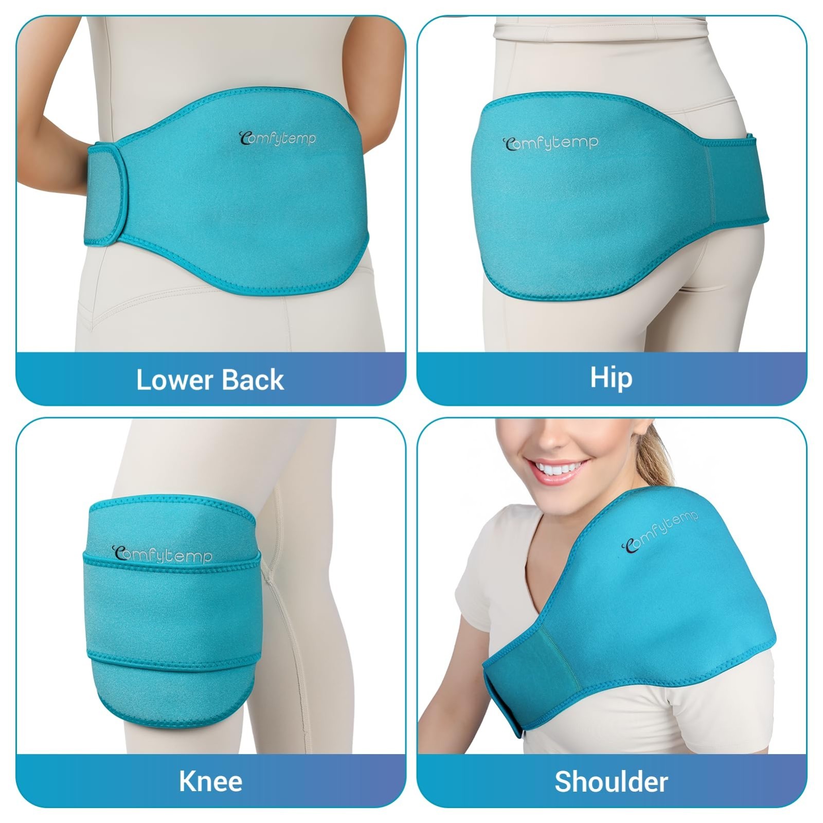 Reusable Gel Ice Pack for Back Pain Relief – 2 Pcs Hot Cold Compress for Sciatic