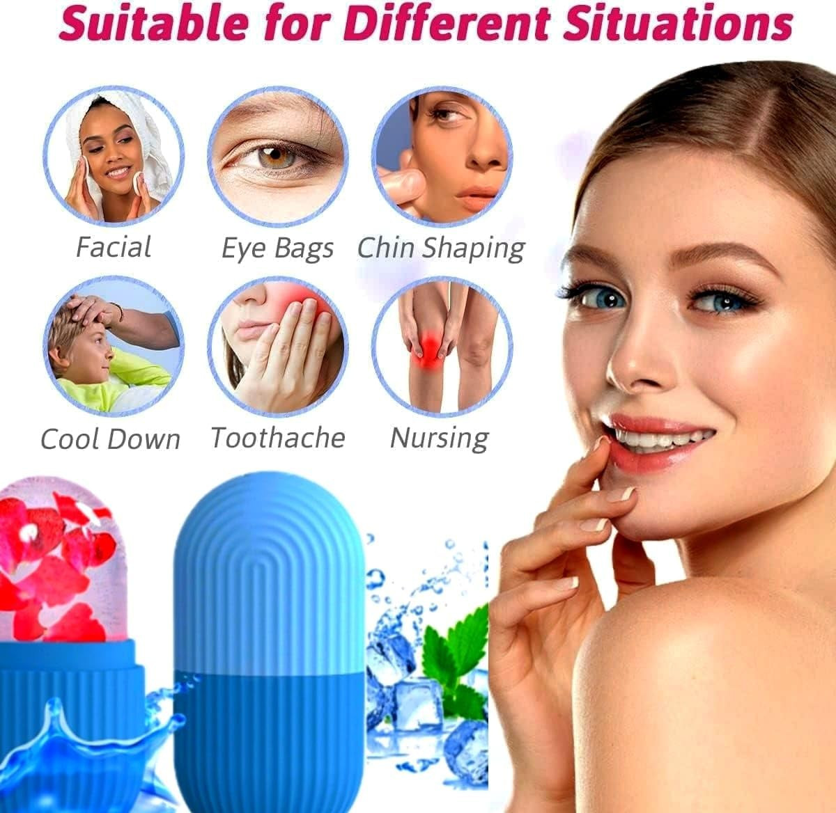 ARSA Pack of 3 – Ice Roller for Face, Eyes, Body Massage. Natural Cold Therapy t