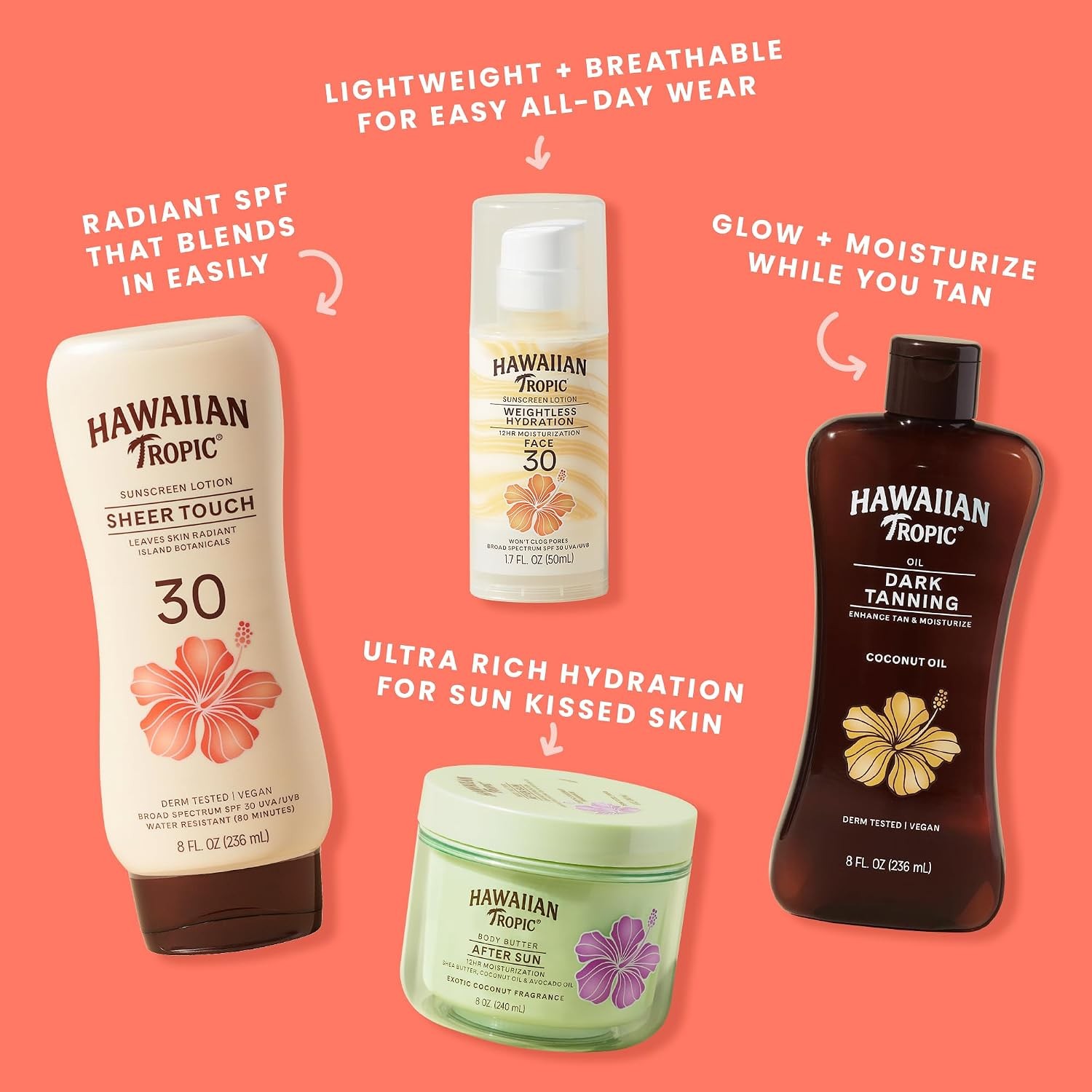 Hawaiian Tropic Sheer Touch Lotion Sunscreen, Moisturizing Broad-Spectrum Protec