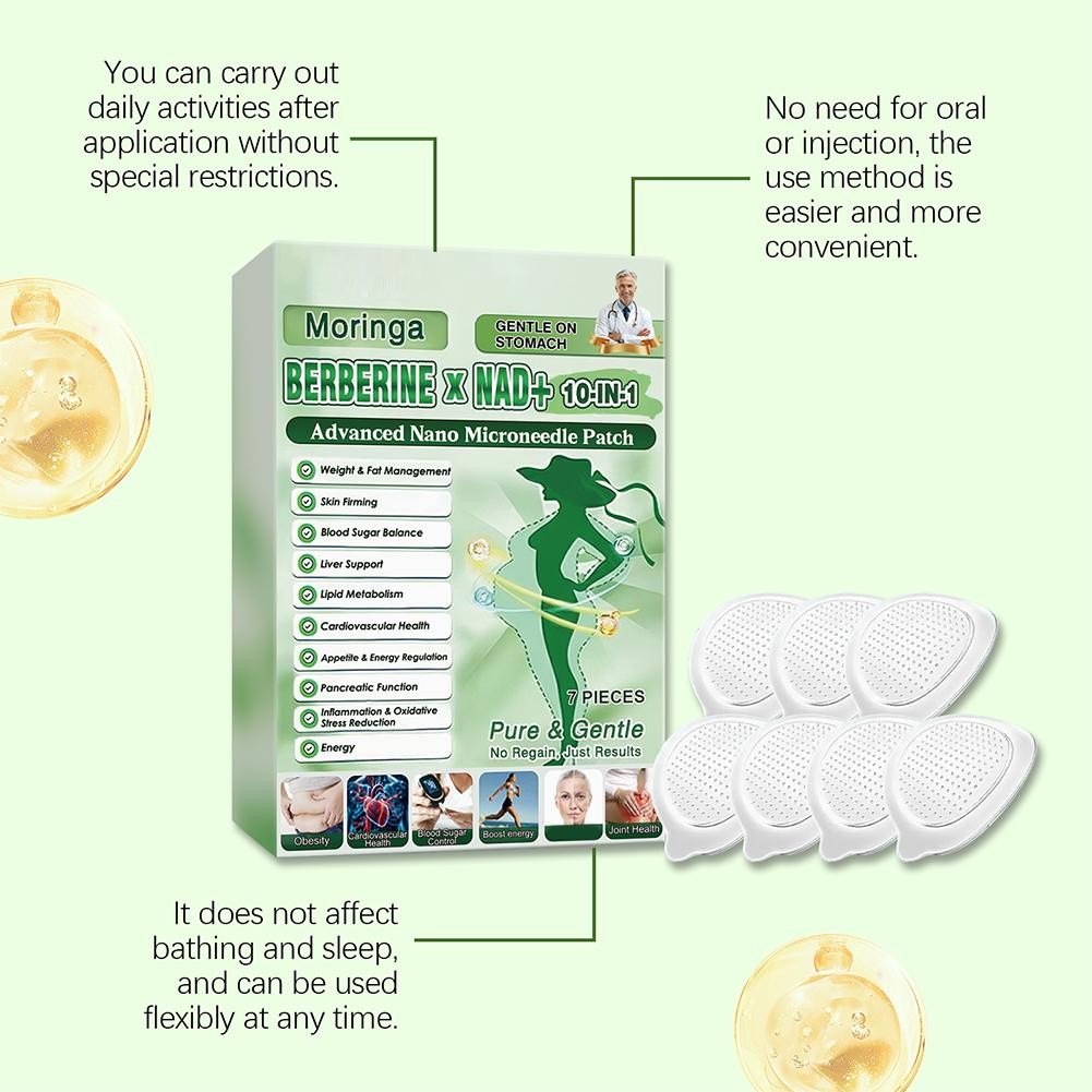 6 Box Moringa Berberine 10-in-1 Advanced Nano Microneedle Patches 7Pcs/Box US