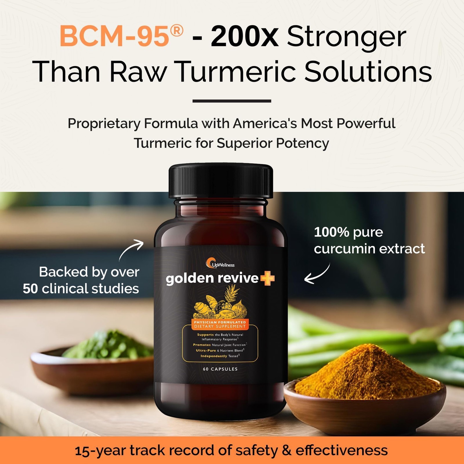 (Pack of 1) UpWellness Golden Revive + Joint Support Supplement 60 Counts