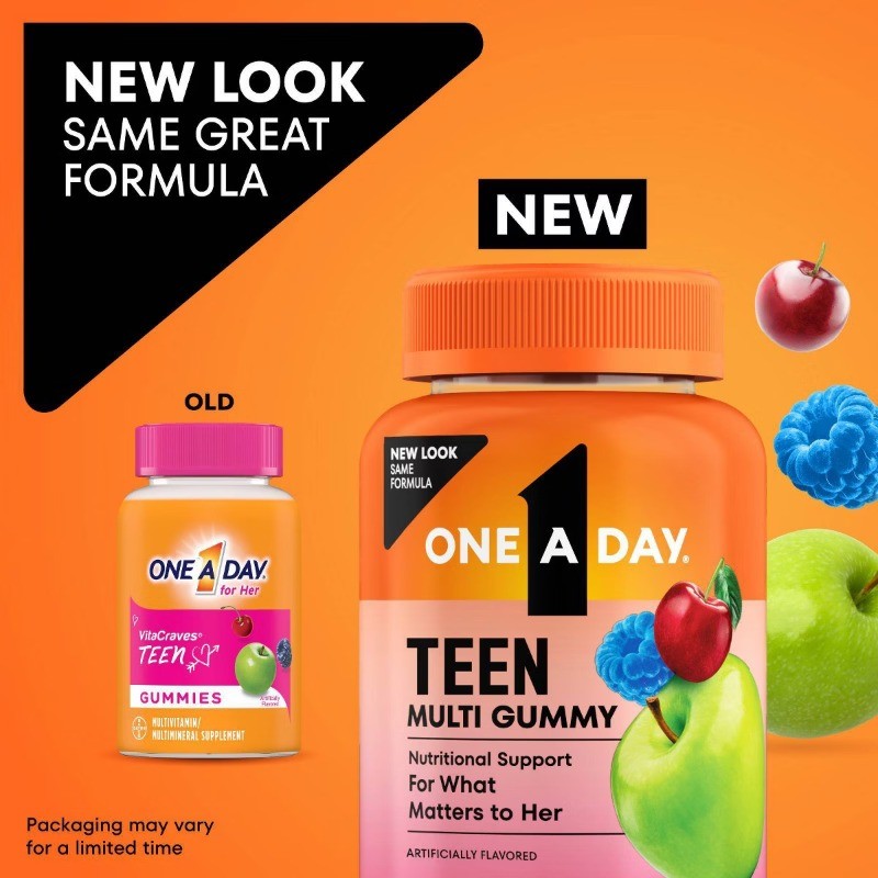 One A Day Teen Girl Multivitamin with Biotin, Skin Health – 150ct