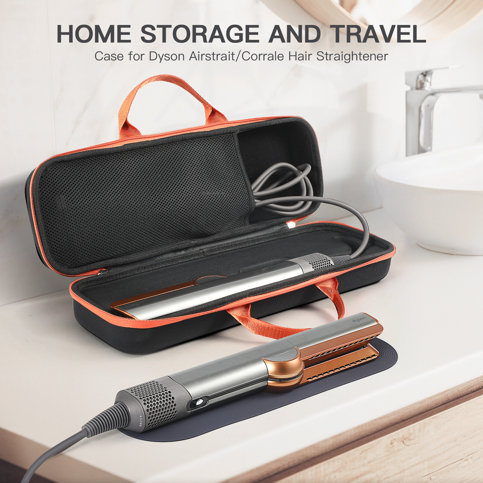 Travel Portable Case Box For Dyson Airstrait HT01 Hair Straightener Storage Bag