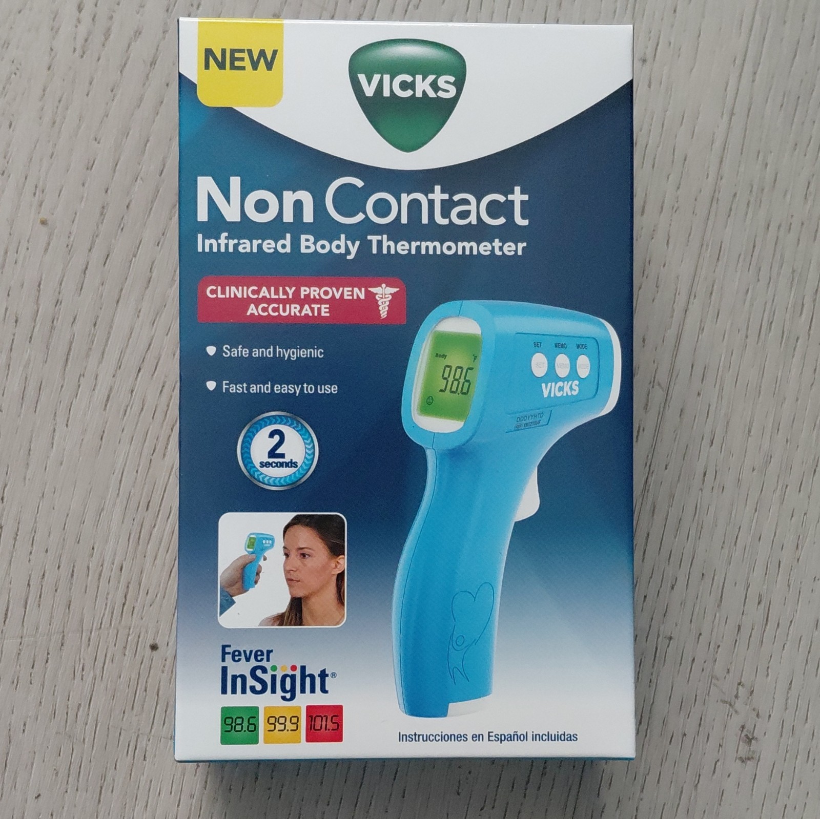 Vicks Blue Infrared Non-Contact Contactless Digital Body Thermometer