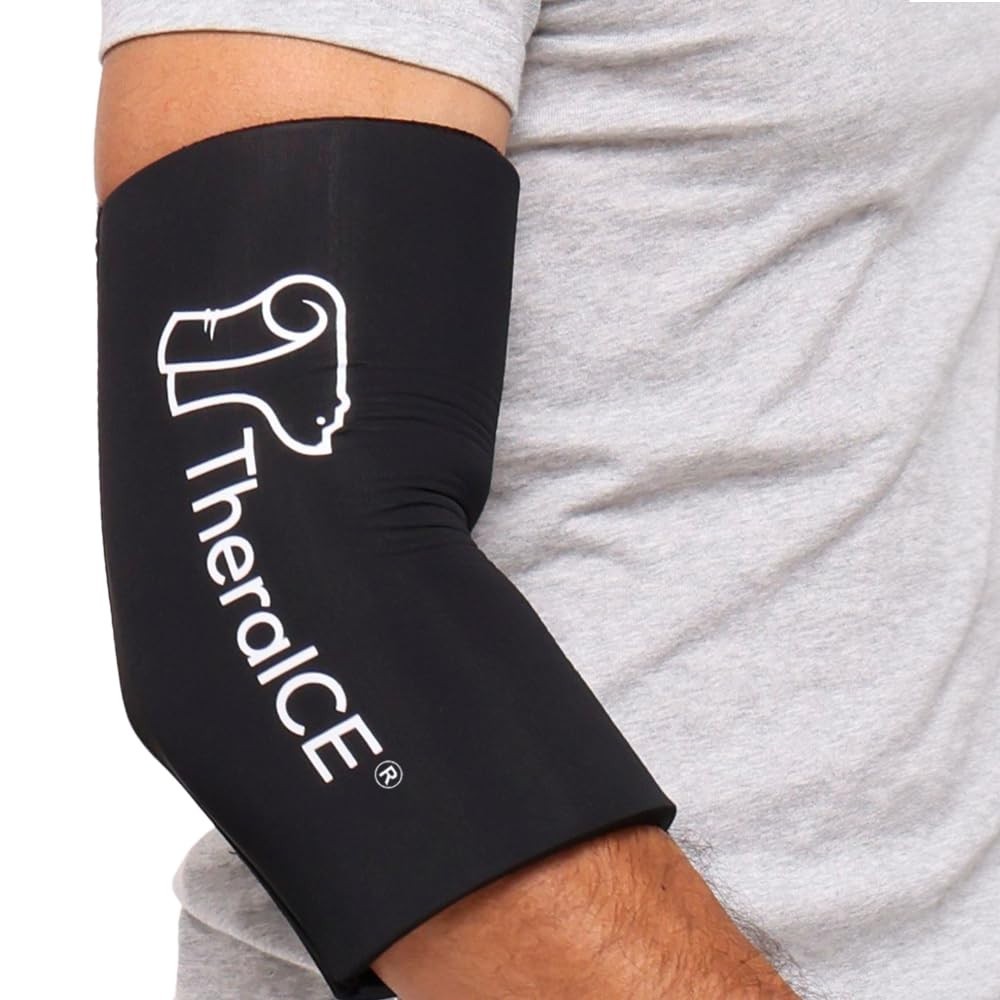 Elbow Ice Pack Wrap Compression Sleeve – Reusable Gel Cold Pack for Pain Relief,