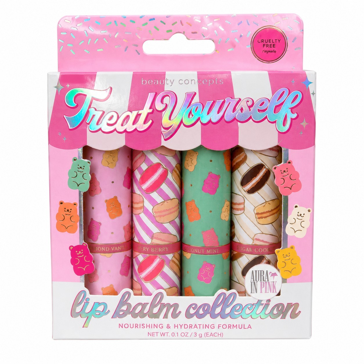 Beauty Concepts Lip Balm Collection Set of 4 Moisturizing Products