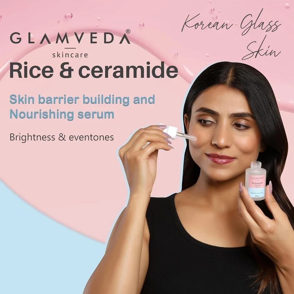Glamveda Rice And Ceramide Vitalizing Serum For Soft Skin 30ml