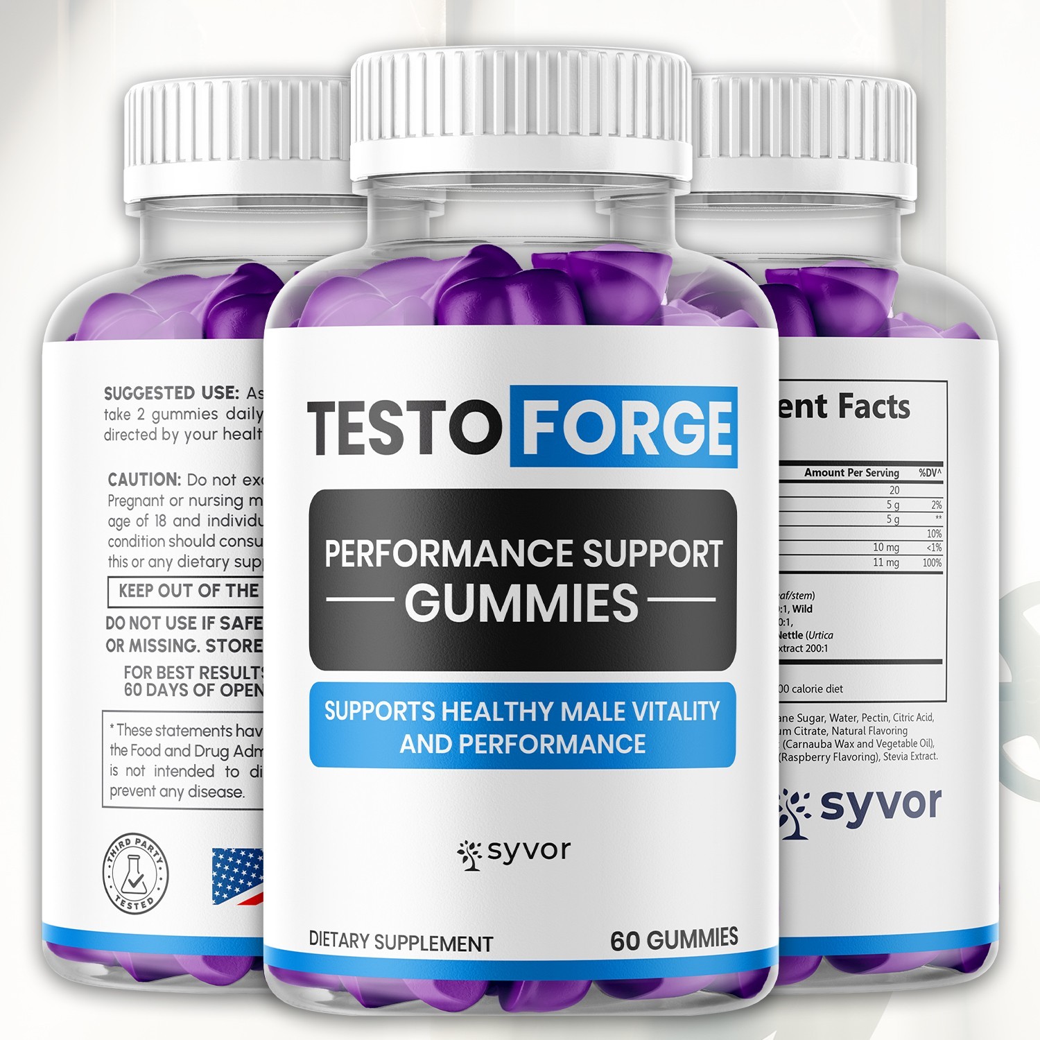 (1 Pack) Testo Forge Gummys Advanced Male Support Formula TestoForge 60 Gummies
