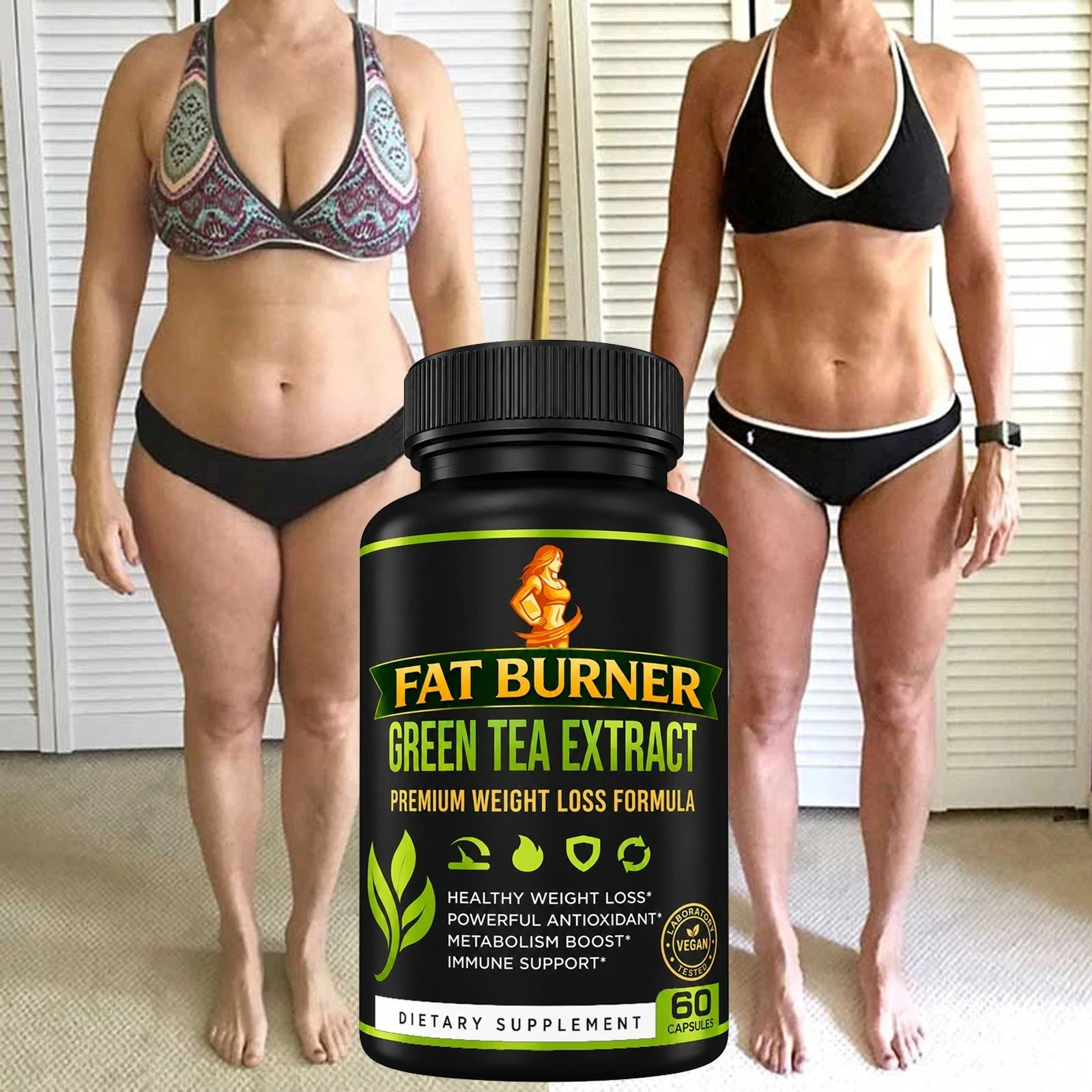 ( 5 PACK ) ADVANCED GREEN TEA EXTRACT FOR WEIGHT LOSS SUPPLEMENT – 300 CAPSULES