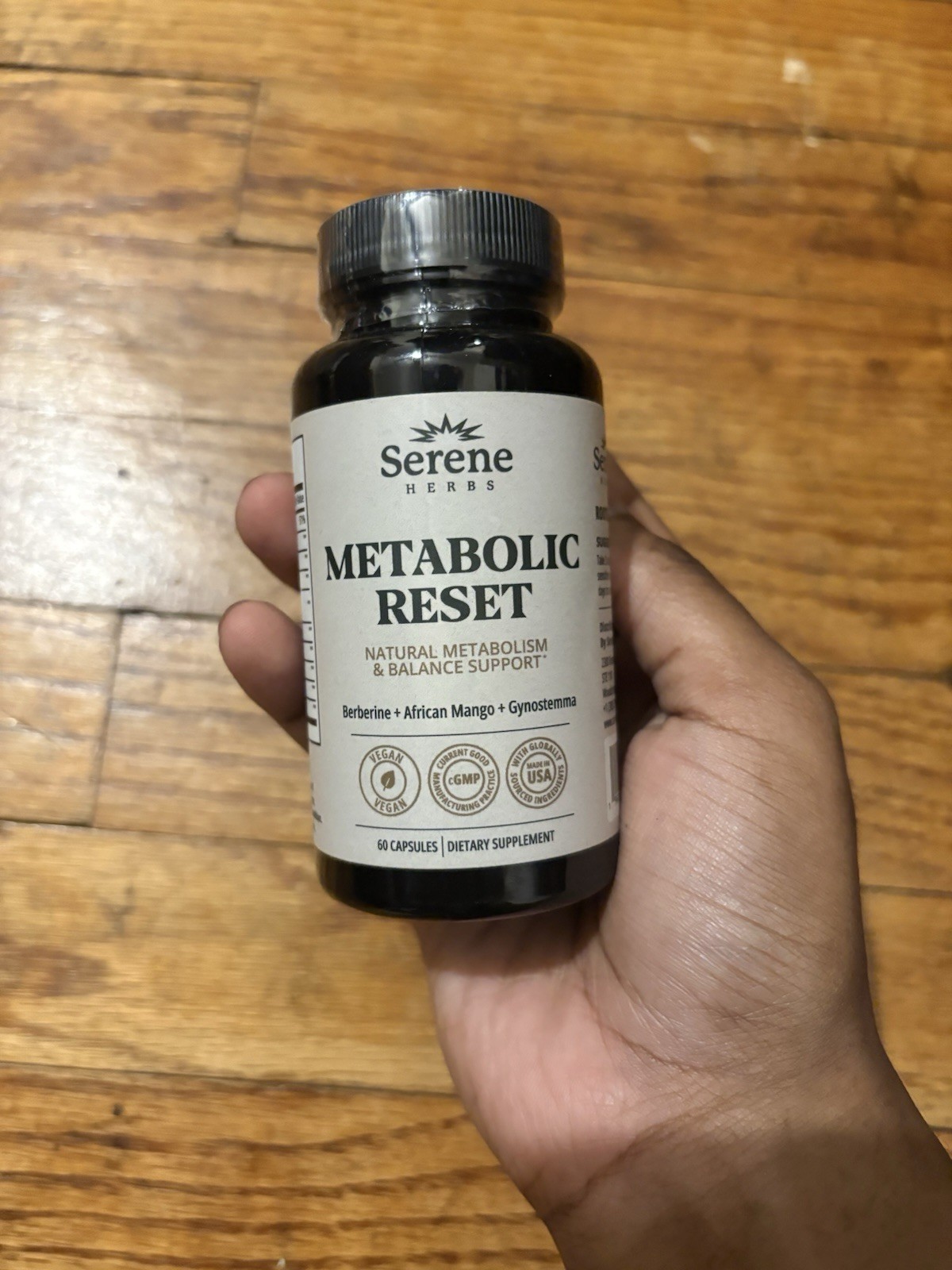 Serene Herbs Metabolic Reset Berberine Vegan Weight Loss Supplement 60 Capsules